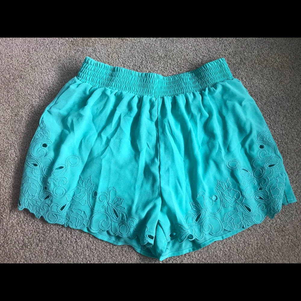 Small blue lace shorts